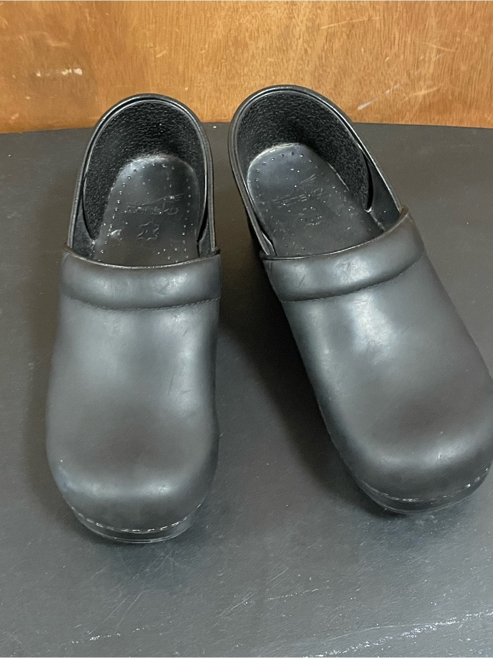 Women’s Black Slip-On Work Clogs by Dansko - sz 40